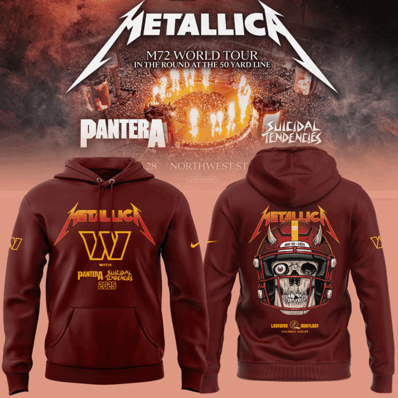 Limited Edition M72 World Tour With Pantera And Suicidal Tendencies x Washington Commanders Hoodie 2025