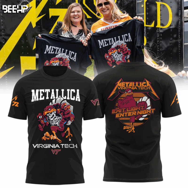 Special New 2025 Metallica x Virginia Tech Hokies Tshirt
