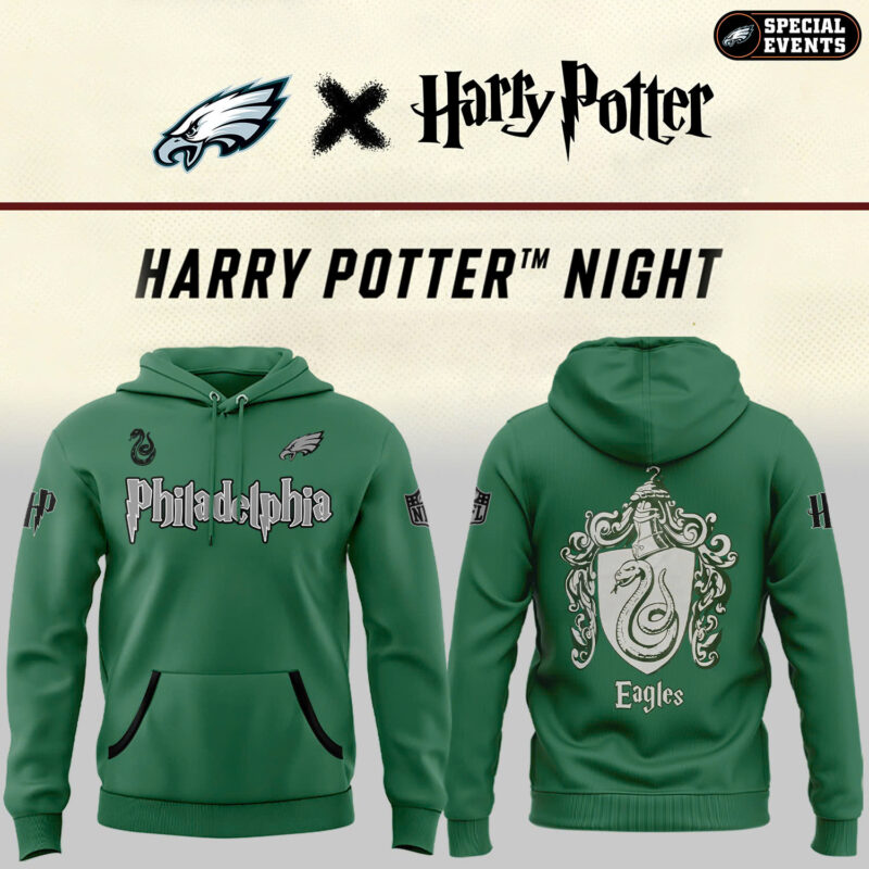 Special New Philadelphia Eagles Harry Potter Night Green Hoodie