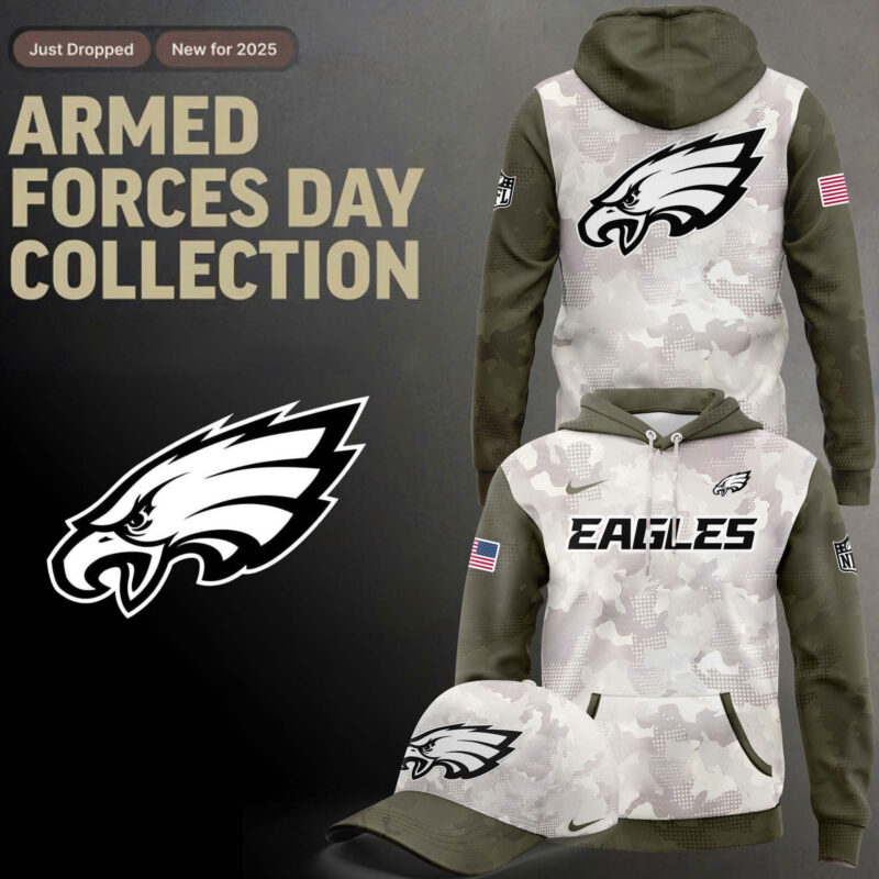 Special New Beige/Olive 2025 Armed Forces Day Philadelphia Eagles Hoodie