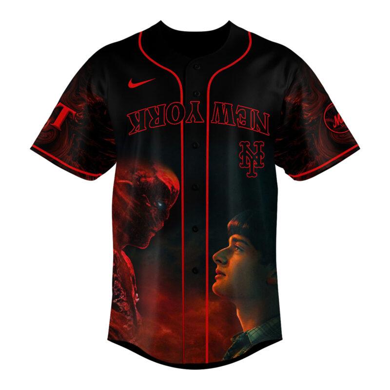 Special 2025 Stranger Things New York Mets Baseball Jersey - Image 2