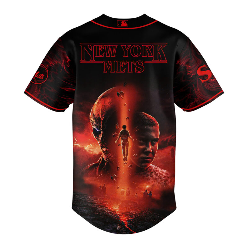 Special 2025 Stranger Things New York Mets Baseball Jersey - Image 3