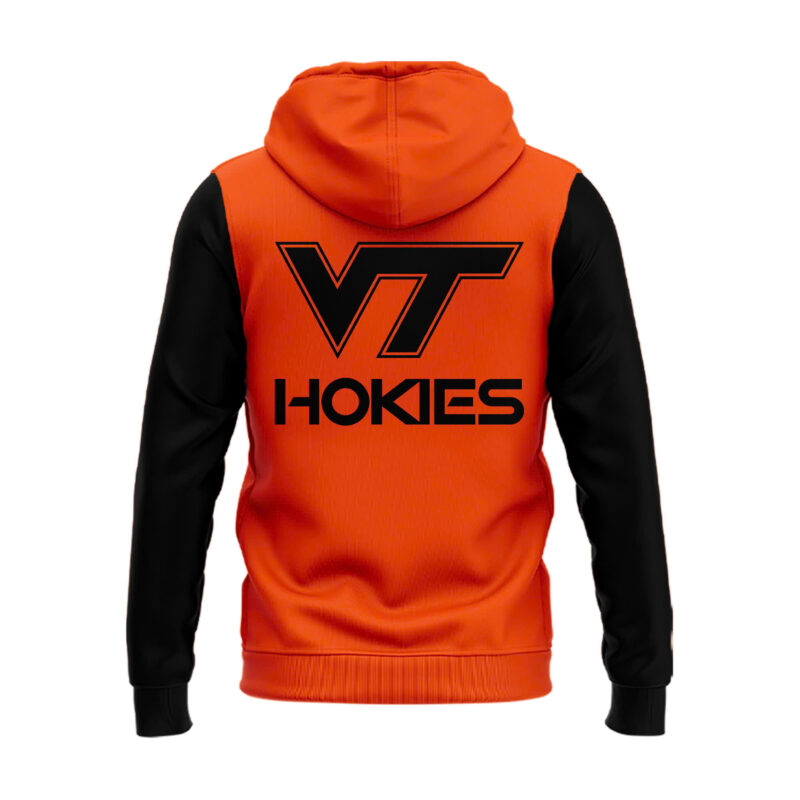 Special New Orange Black Virginia Tech Hokies Zip Hoodie - Image 3