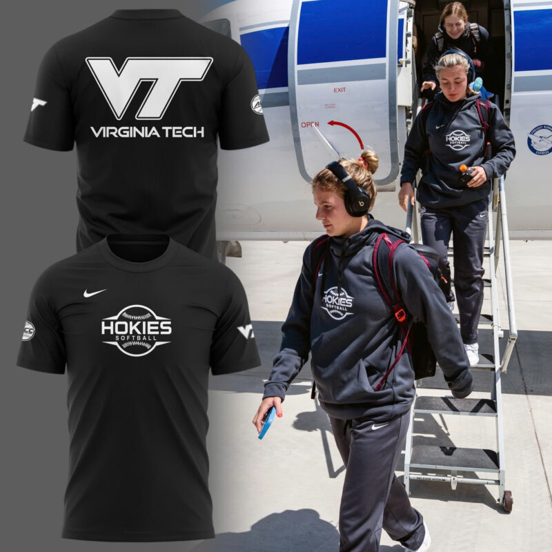 Special New Black And White Virginia Tech Hokies Softball Tshirt