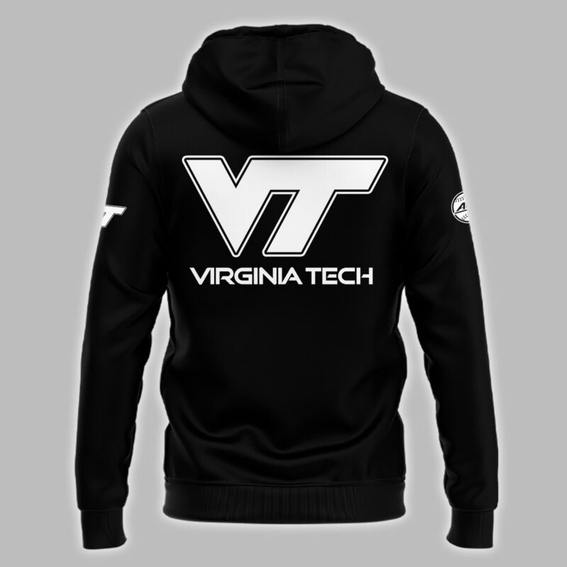 Special New Black And White Virginia Tech Hokies Softball Hoodie - Image 3