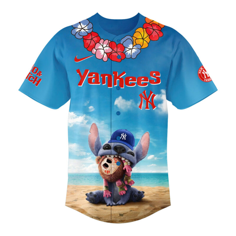 Special 2025 Lilo & Stitch New York Yankees Baseball Jersey - Image 2
