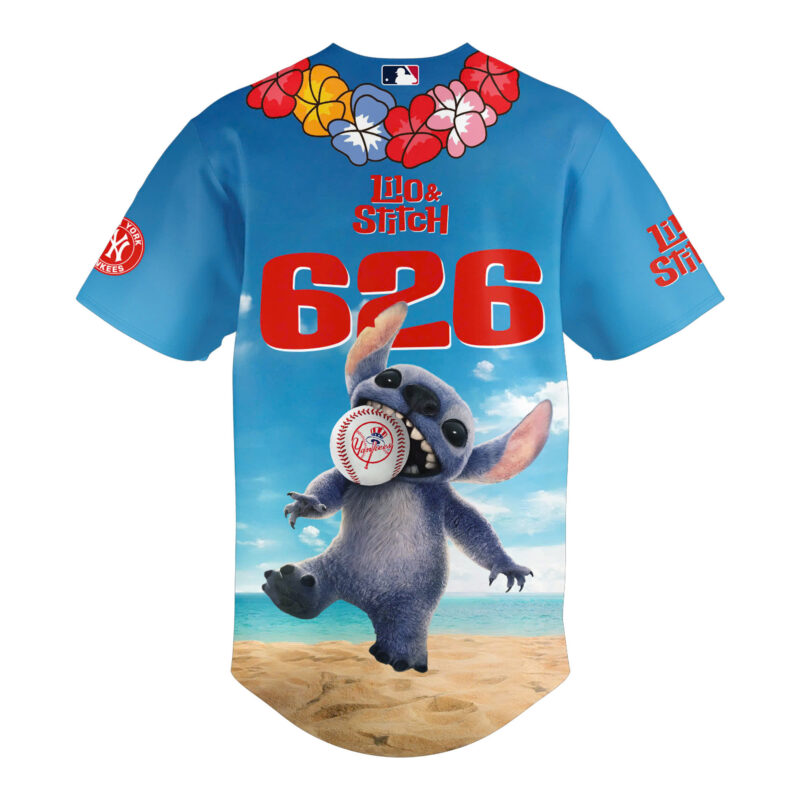 Special 2025 Lilo & Stitch New York Yankees Baseball Jersey - Image 3