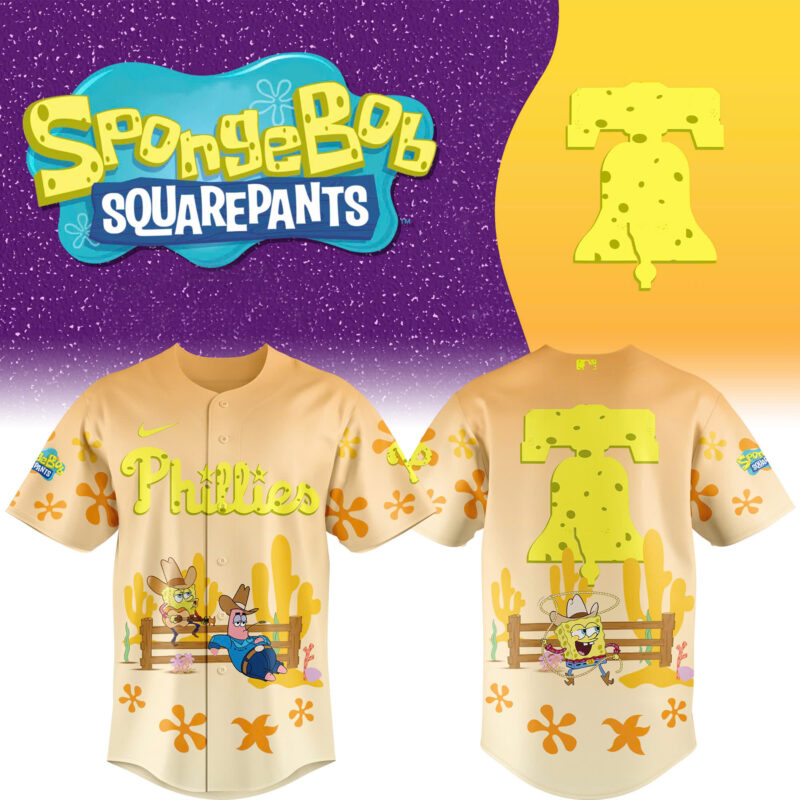 Special 2025 SpongeBob SquarePants Philadelphia Phillies Baseball Jersey