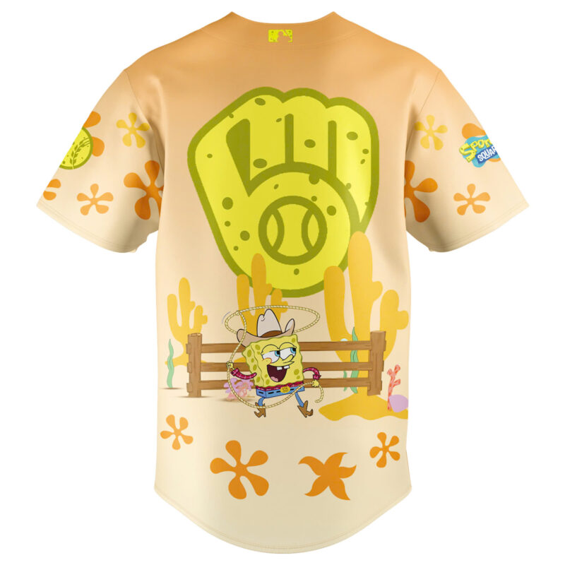 Special 2025 SpongeBob SquarePants Milwaukee Brewers Baseball Jersey - Image 3