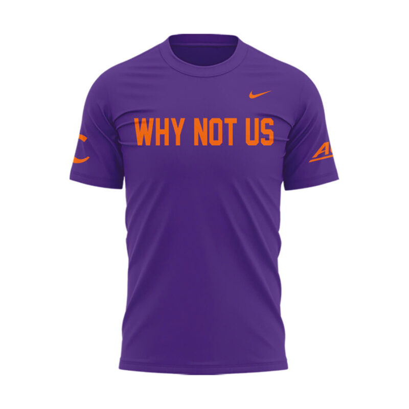 Limited Edition Clemson Softball " Why Not US" TShirt - Purple - Image 2