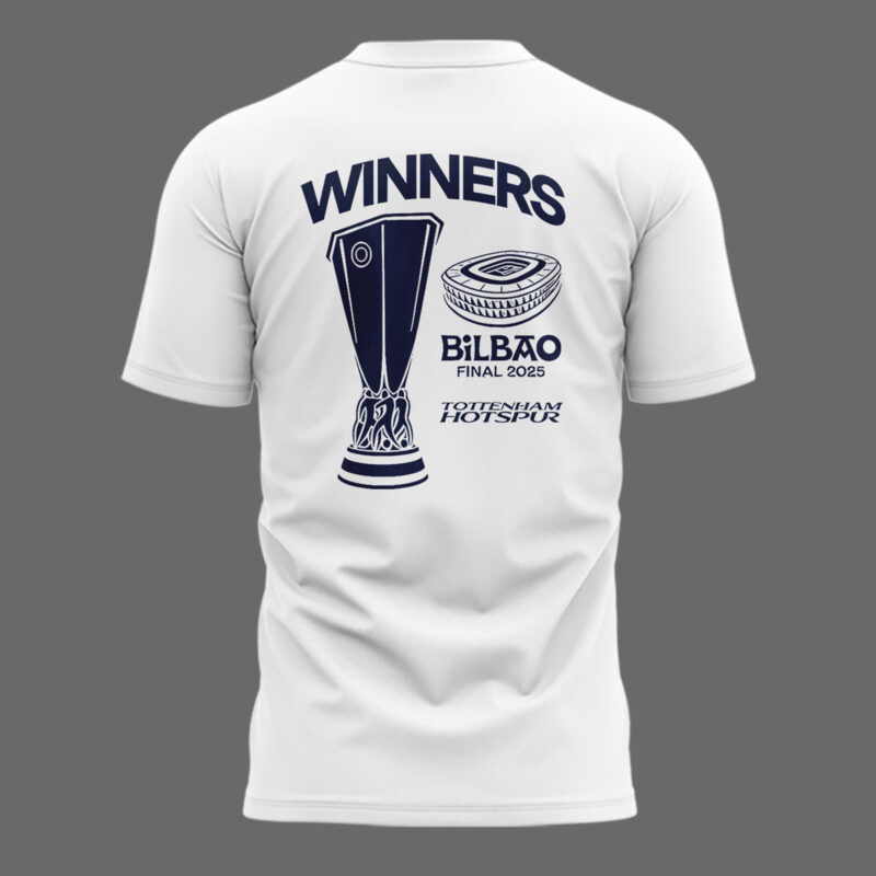 Special New Tottenham Hotspur Europa League 2025 Winners White T-Shirt - Image 3