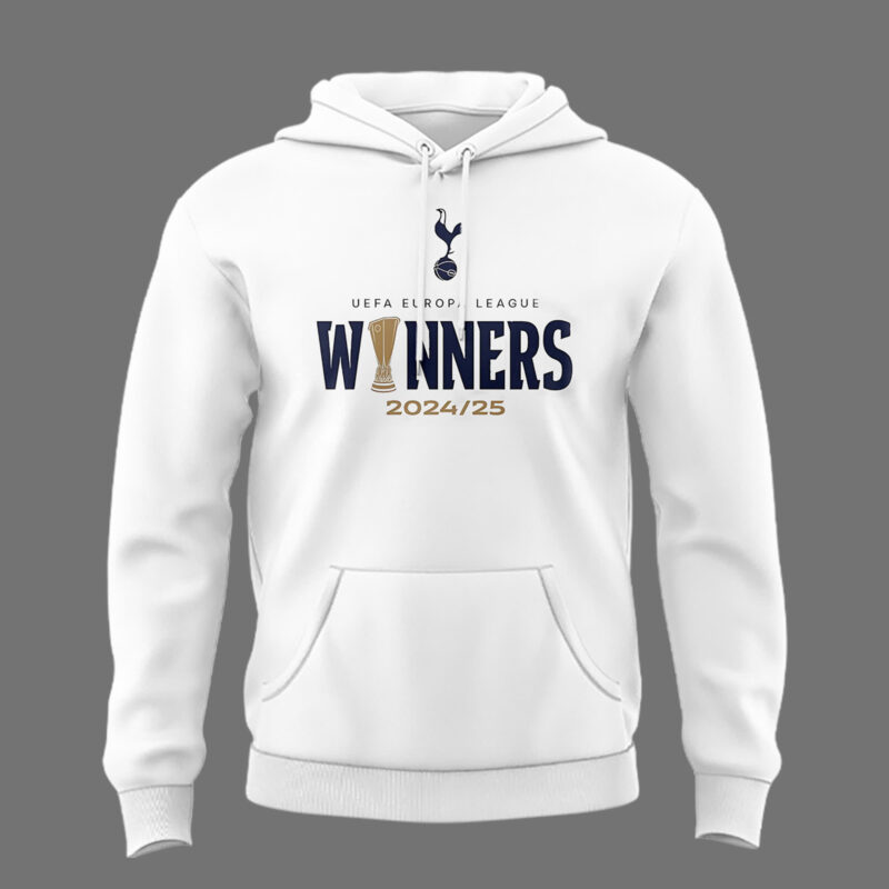 Special New Tottenham Hotspur Europa League 2025 Winners White Hoodie - Image 2