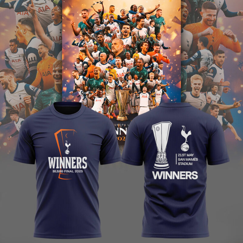 Special New Tottenham Hotspur Europa League 2025 Winners Navy T-Shirt