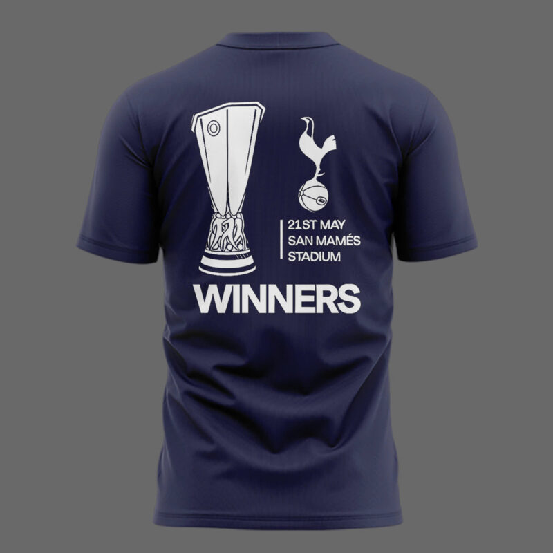 Special New Tottenham Hotspur Europa League 2025 Winners Navy T-Shirt - Image 3