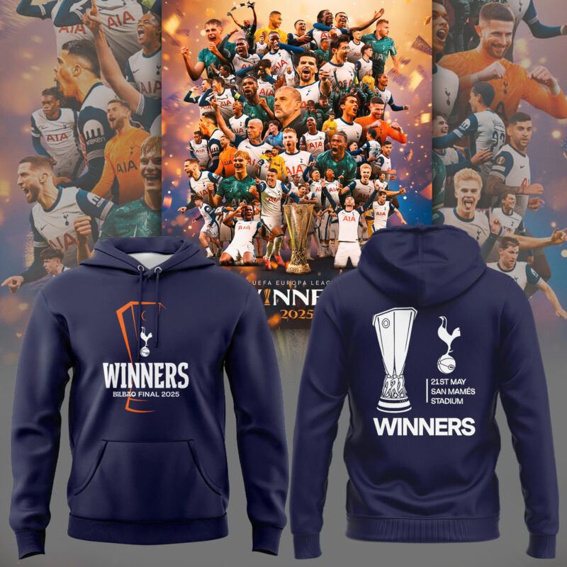 Special New Tottenham Hotspur Europa League 2025 Winners Navy Hoodie