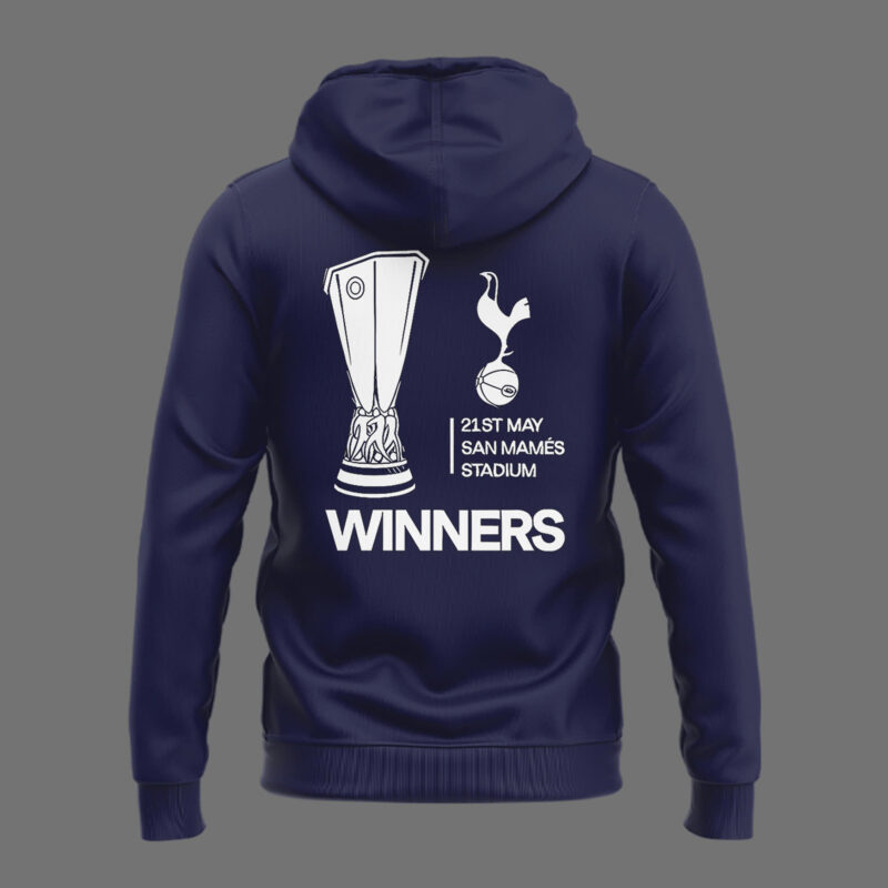 Special New Tottenham Hotspur Europa League 2025 Winners Navy Hoodie - Image 3