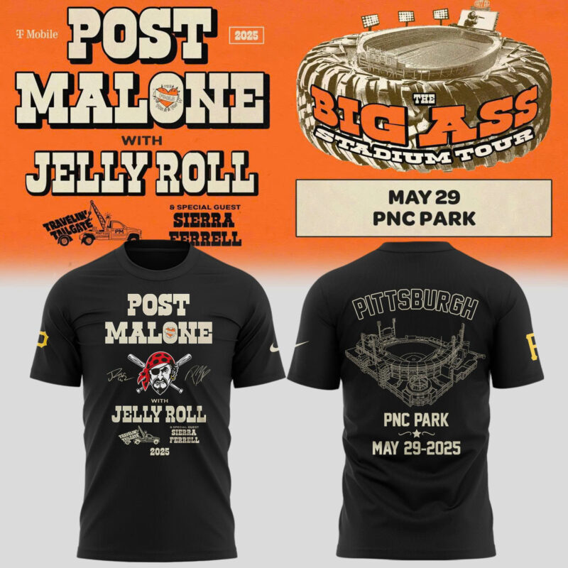 Special Big Ass Stadium Tour x Pittsburgh Pirates Tshirt 2025 2