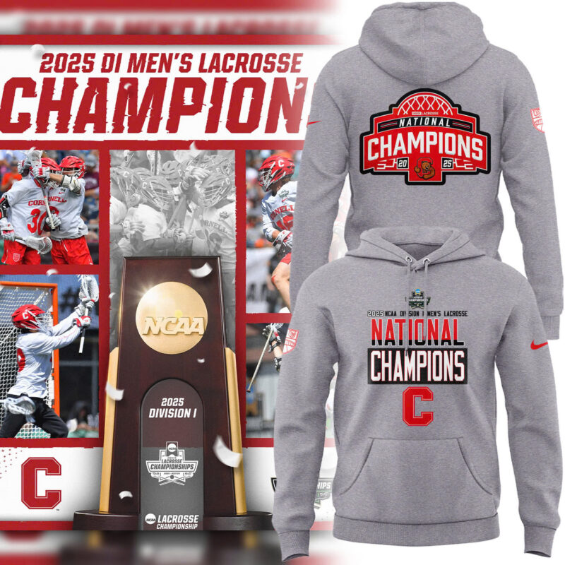 Special 2025 National Champions Division I Big Red Lacrosse Hoodie
