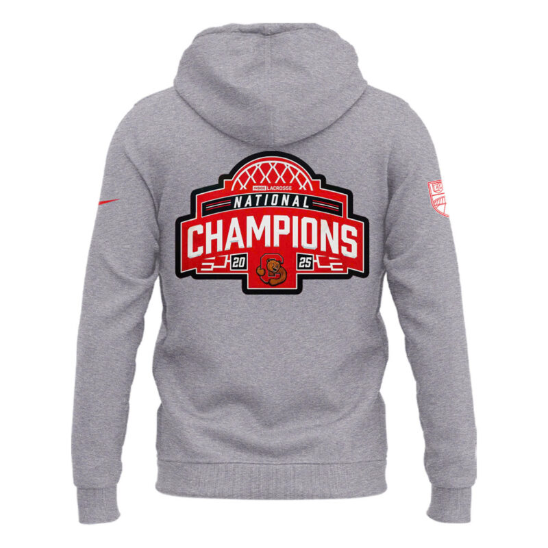 Special 2025 National Champions Division I Big Red Lacrosse Hoodie - Image 3