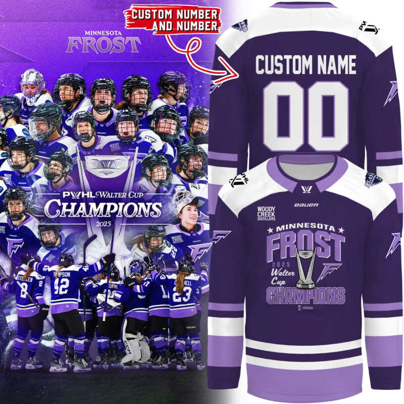Special PWHL Walter Cup Champions 2025 Minnesota Frost Hockey Jersey Custom