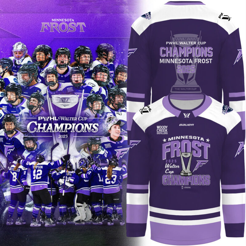 Special PWHL Walter Cup Champions 2025 Minnesota Frost Hockey Jersey