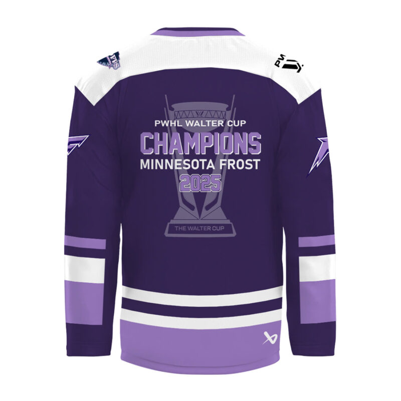 Special PWHL Walter Cup Champions 2025 Minnesota Frost Hockey Jersey - Image 3