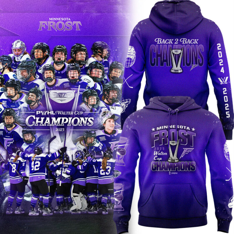 Special New Back 2 Back PWHL Water Cup Champions Hoodie
