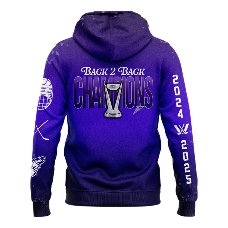 Special New Back 2 Back PWHL Water Cup Champions Hoodie - Image 3