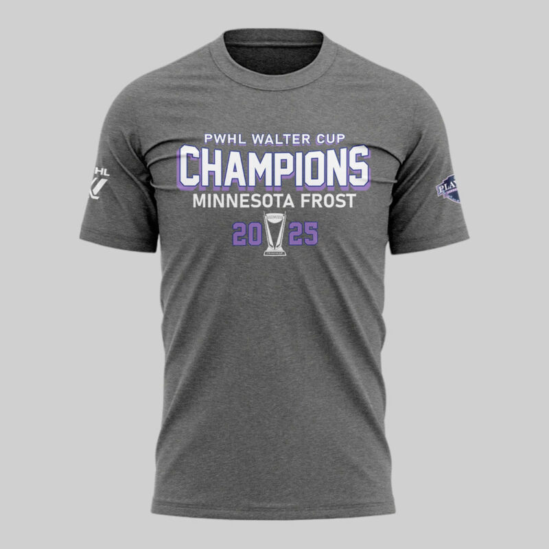 Special PWHL Walter Cup Champions 2025 Minnesota Frost T-Shirt - Image 2