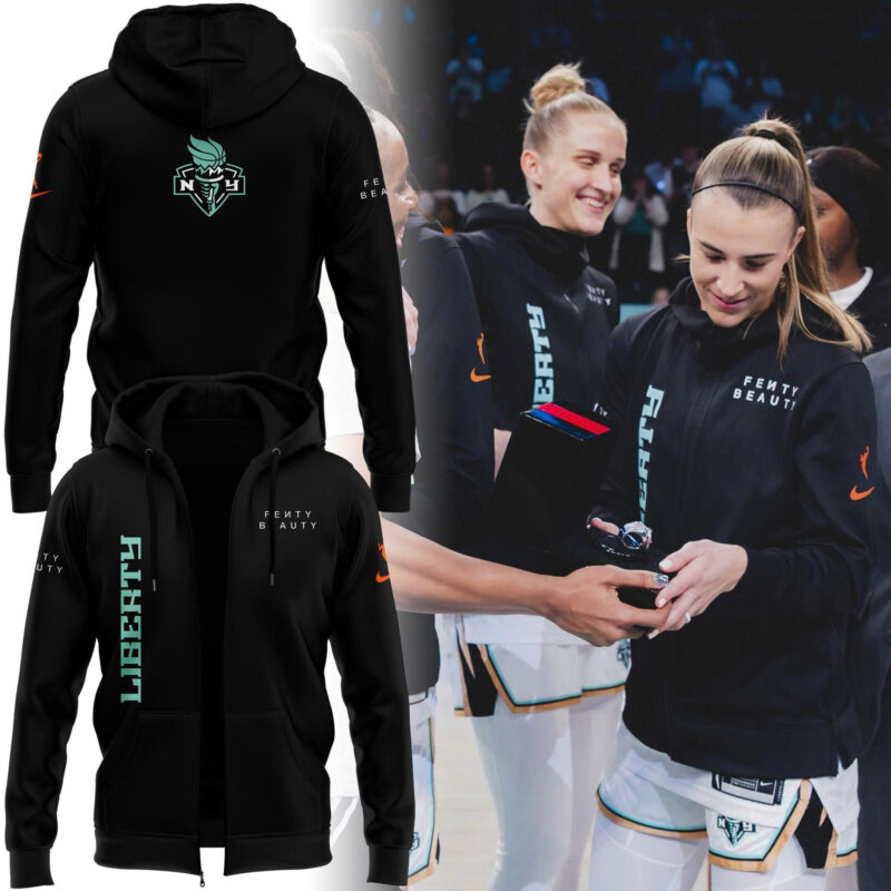 Special New Black Uniform New York Liberty Zip Hoodie
