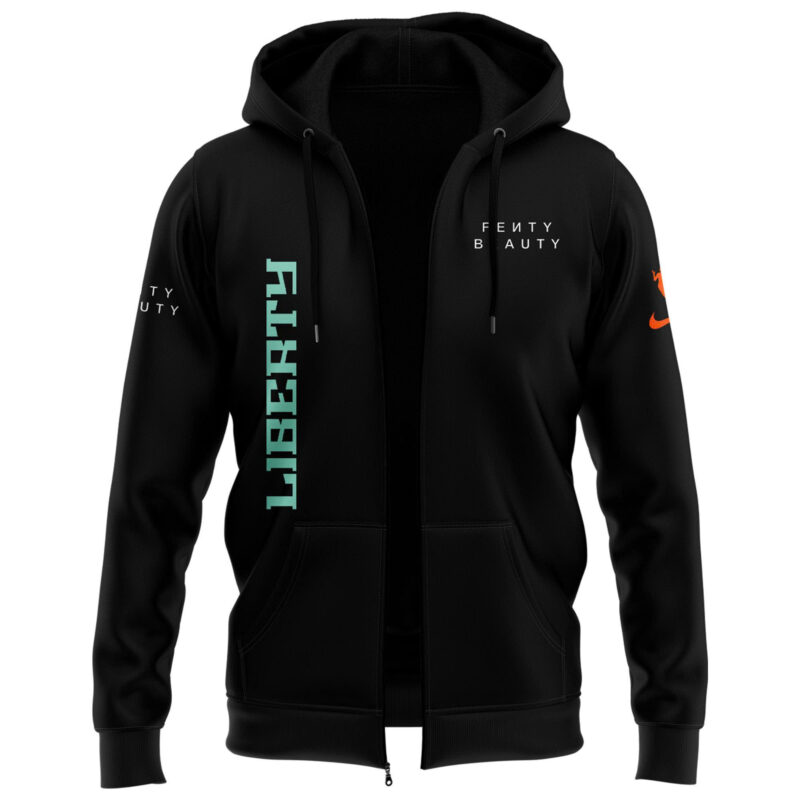 Special New Black Uniform New York Liberty Zip Hoodie - Image 2
