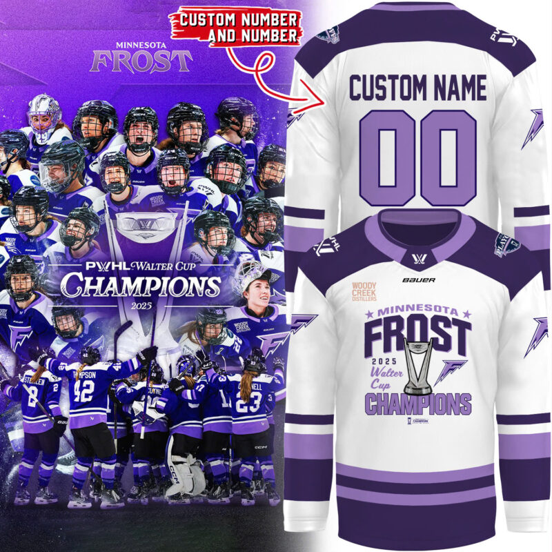 Special PWHL Walter Cup Champions 2025 Minnesota Frost White Hockey Jersey Custom