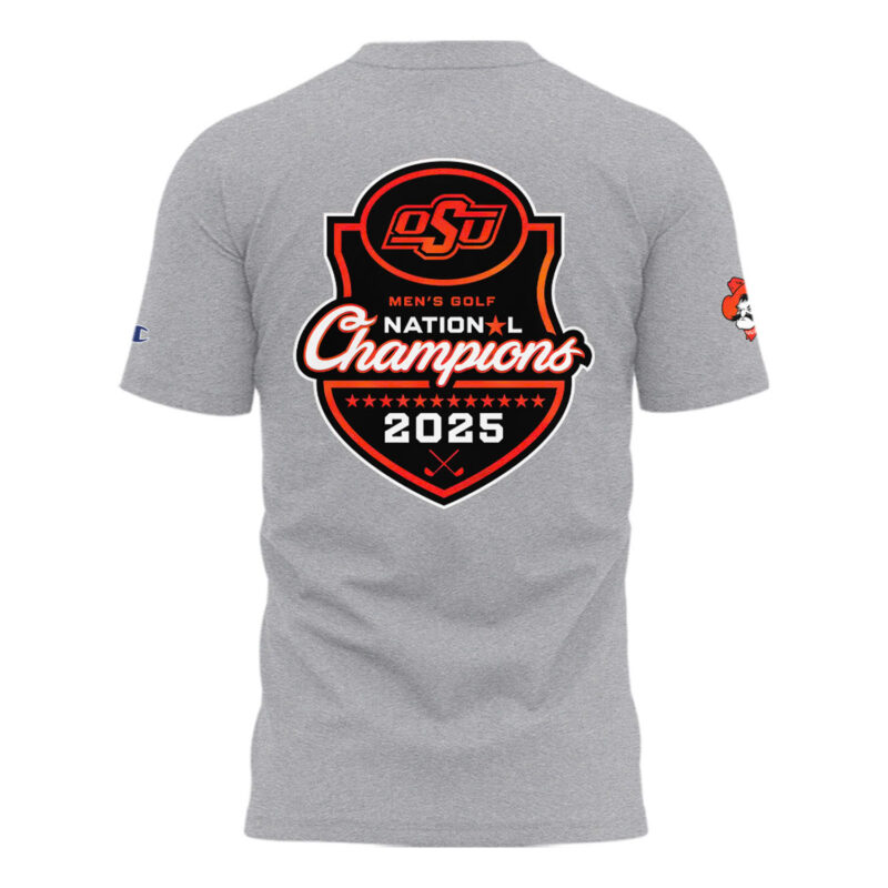 Special 2025 NCAA Men's Golf National Champions OSU Cowboy Golf T-Shirt - Image 3