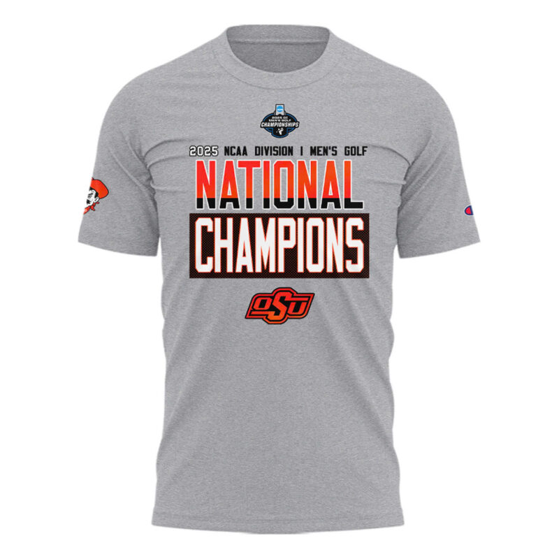 Special 2025 NCAA Men's Golf National Champions OSU Cowboy Golf T-Shirt - Image 2