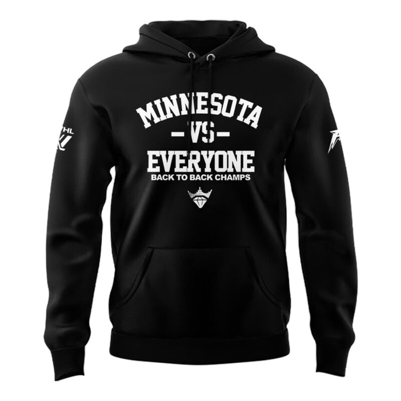 Special New Black And White Minnesota Vs Everyone Hoodie - Image 2