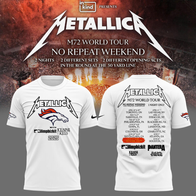 Exclusive Versio M72 World Tour x Denver Broncos Tshirt 2025