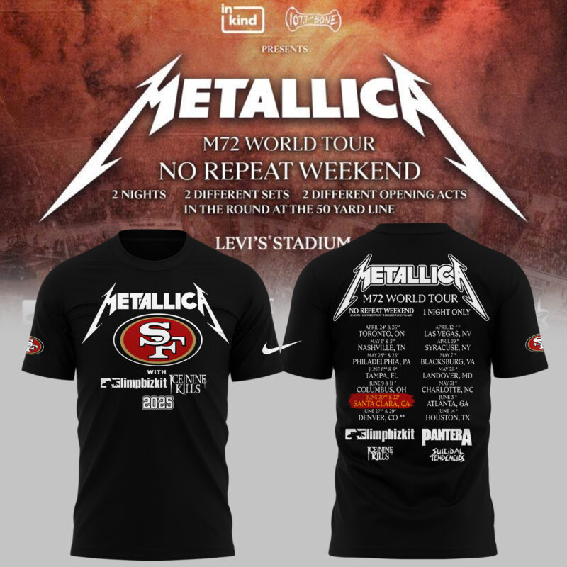 Exclusive Versio M72 World Tour x San Francisco 49ers Black Tshirt 2025