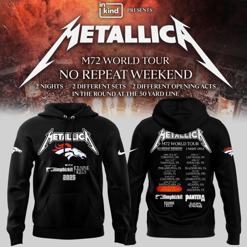 Exclusive Versio M72 World Tour x Denver Broncos Black Hoodie 2025