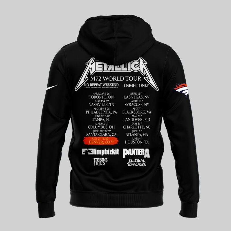 Exclusive Versio M72 World Tour x Denver Broncos Black Hoodie 2025 - Image 3