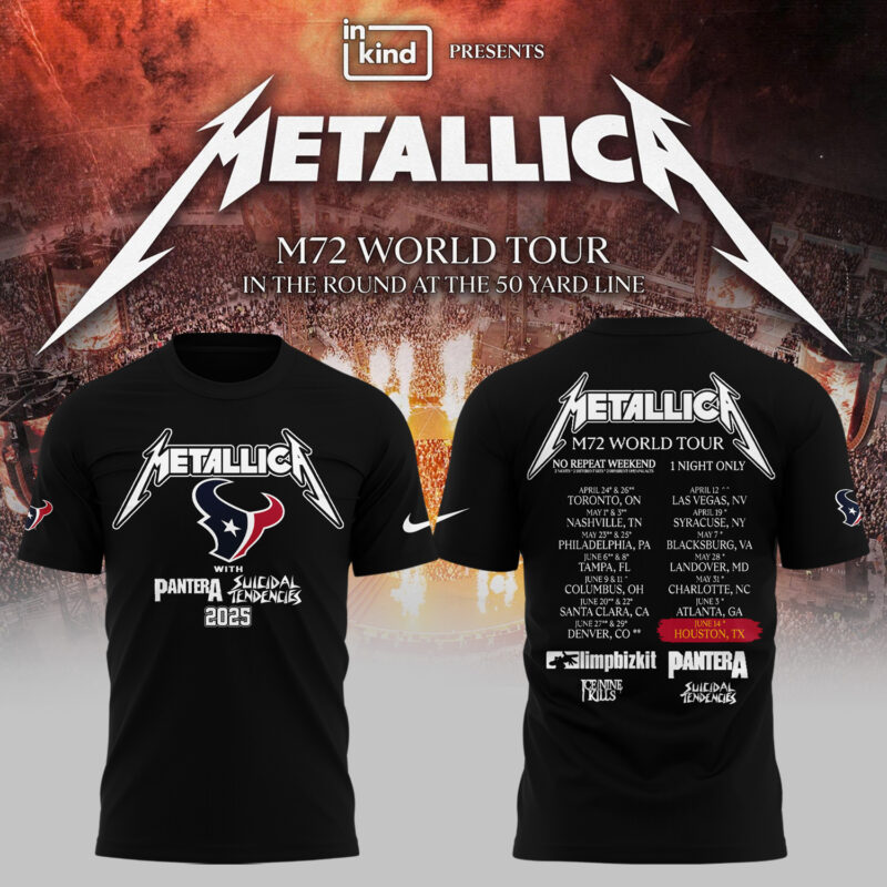 Exclusive Versio M72 World Tour x Houston Texans Black Tshirt 2025