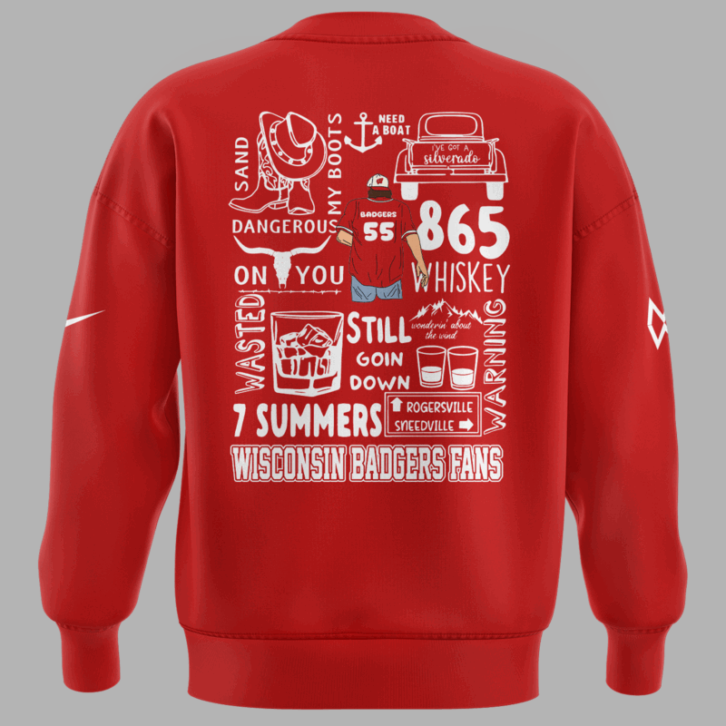 Exclusive Versio Morgan Wallen x Wisconsin Football Red Sweat 2025 - Image 3