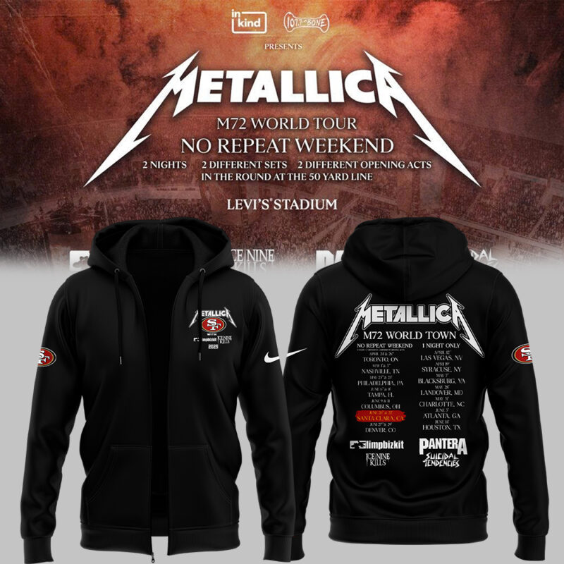 Exclusive Versio M72 World Tour x San Francisco 49ers Black ZipHoodie 2025