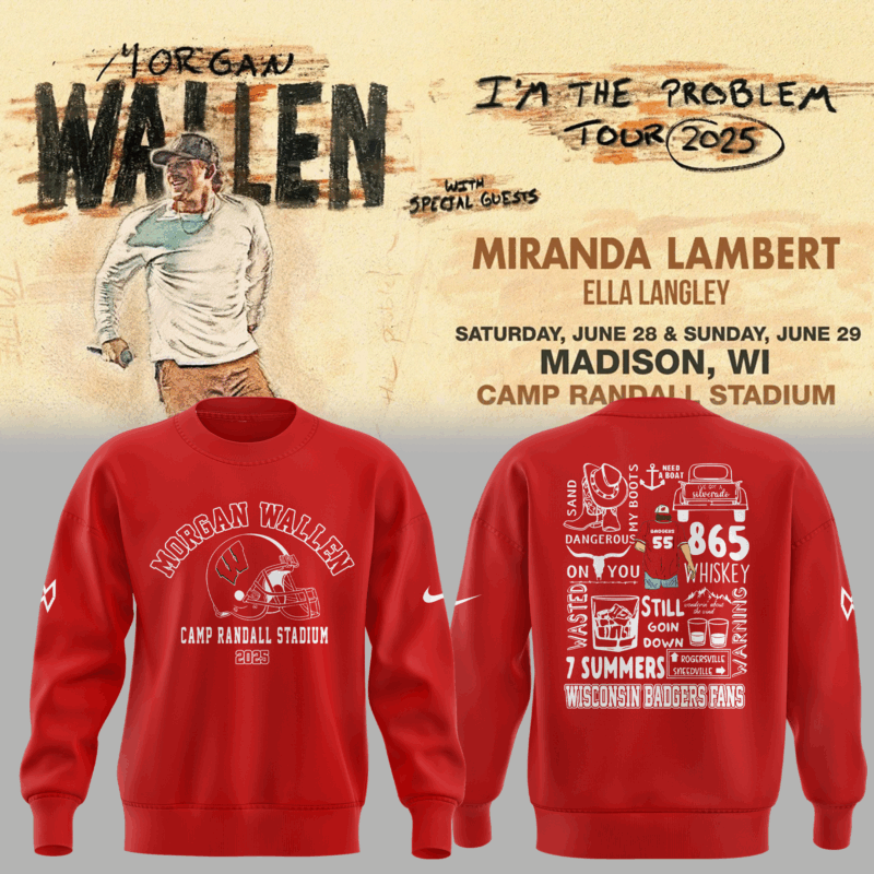 Exclusive Versio Morgan Wallen x Wisconsin Football Red Sweat 2025
