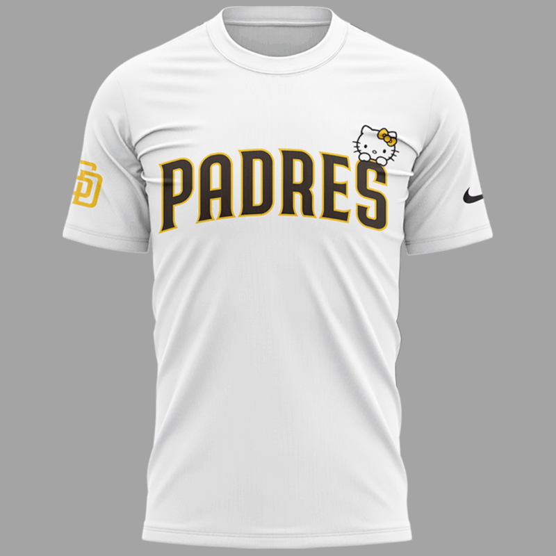 Limited Edition San Diego Padres x Hello Kitty Night Tshirt 2025 - Image 2