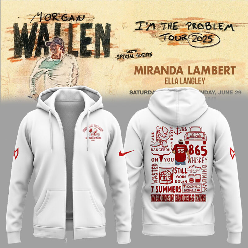 Exclusive Versio Morgan Wallen x Wisconsin Football ZipHoodie 2025