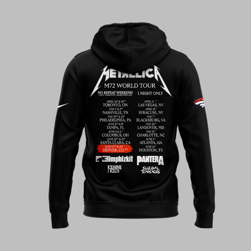 Exclusive Versio M72 World Tour x Denver Broncos Black ZipHoodie 2025 - Image 3
