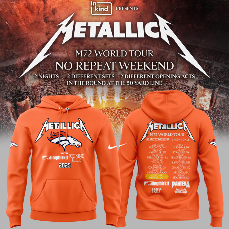 Exclusive Versio M72 World Tour x Denver Broncos Orange Hoodie 2025