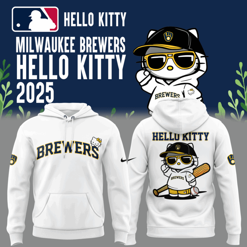 Limited Edition Milwaukee Brewers x Hello Kitty Night Hoodie 2025