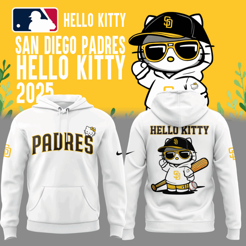 Limited Edition San Diego Padres x Hello Kitty Night Hoodie 2025