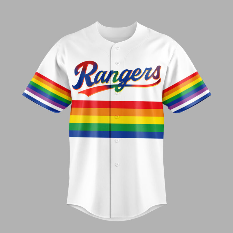 Texas Rangers pride night 2025 BASEBALL JERSEY - Image 2